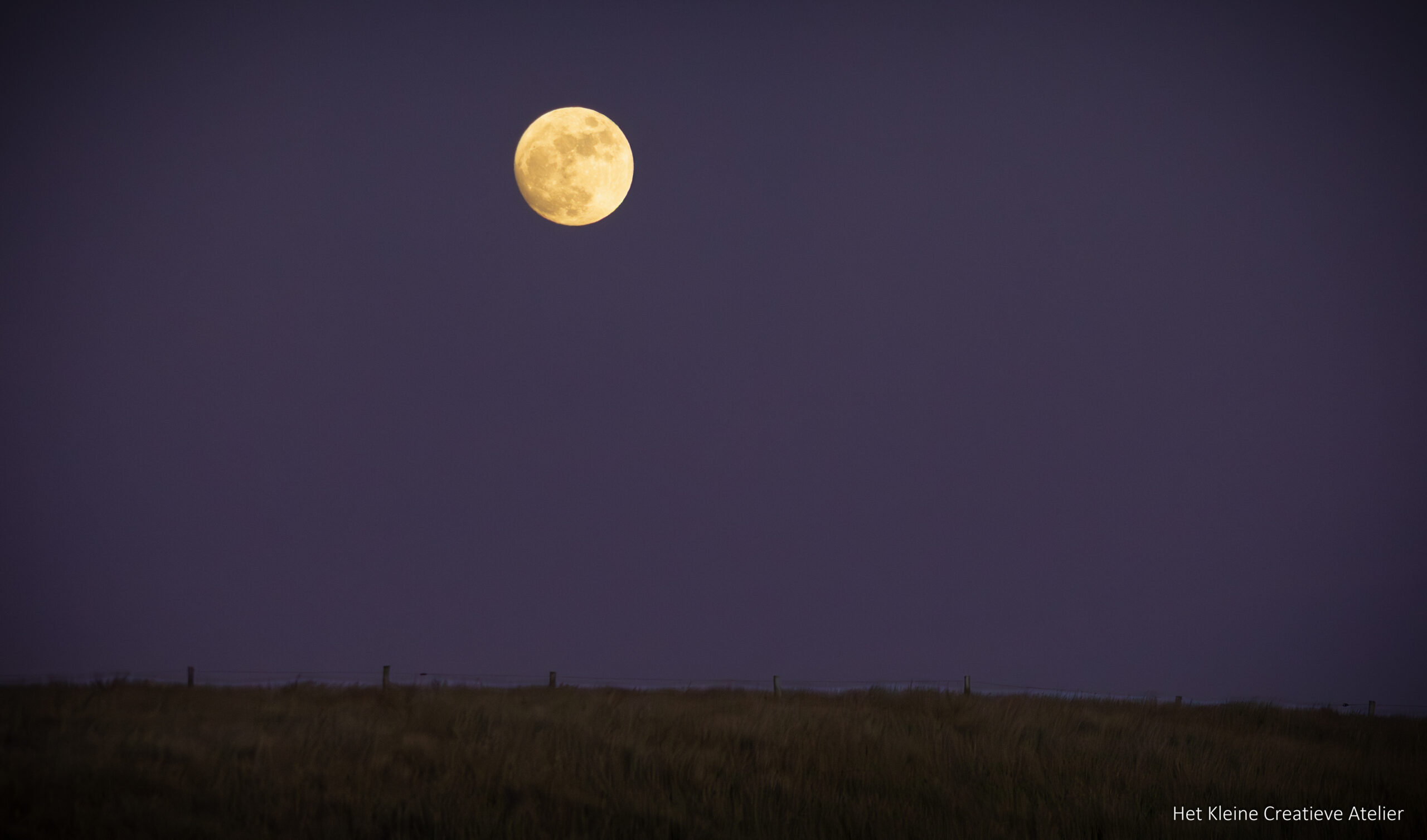 Moon high over dune